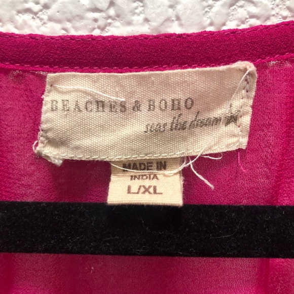 Beaches & Boho Seas the Dream L/XL Pink & Red Oversize Bathing suit Coverup - Picture 3 of 3